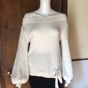 Ivory Off-The-Shoulder Sweater